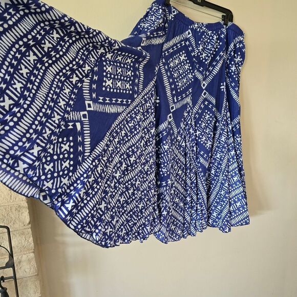Soft Surroundings Womens Maxi Skirt Blue and White Size PXL Bohemian Fairycore - Picture 3 of 6